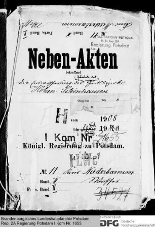 Be- und Entwässerung des Gemeinde- und Gutsbezirks Hohenschönhausen