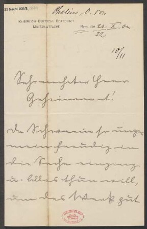 Brief an Ludwig Strecker  und B. Schott's Söhne : 20.10.1904