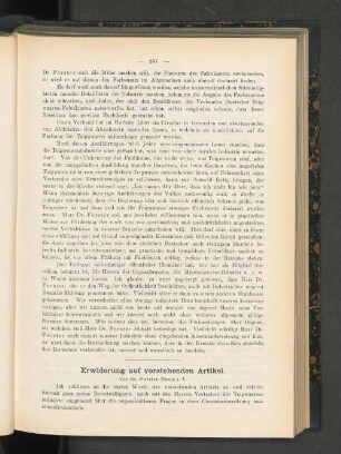 Erwiderung auf vorstehenden Artikel.