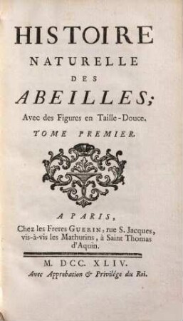 Histoire naturelle des abeilles : avec des fig. en taille-douce, 1