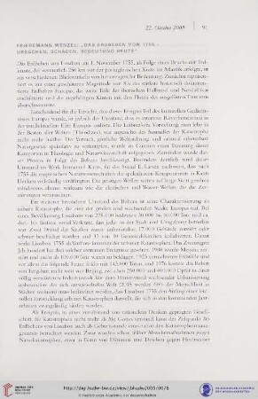 Das Erdbeben von 1755 - Ursachen, Schäden, Bedeutung heute