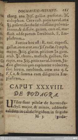 Caput XXXVIII. De Podagra