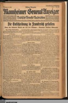 Mannheimer General-Anzeiger : badische neueste Nachrichten, Mittag-Ausgabe