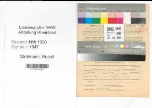 Entnazifizierung Rudolf Stratmann , geb. 27.02.1903 (Arbeiter)