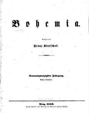 Bohemia : ein Unterhaltungsblatt, 1856,1 = Jg. 29