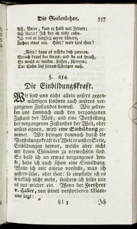 Die Einbildungskraft.