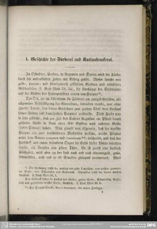 I. Geschichte der Färberei und Kattundruckerei