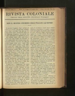 Rivista Coloniale. Fasc. VII.-VIII. Vol. II.