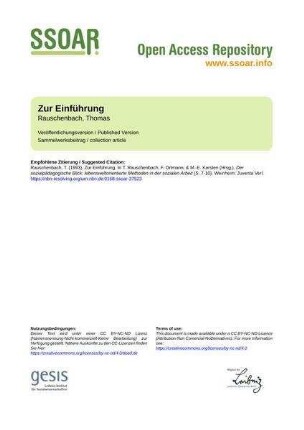 Zur Einführung