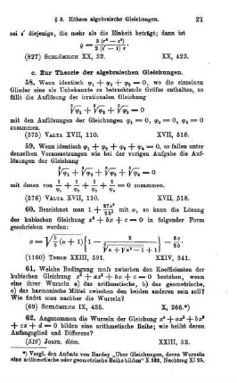 c. Zur Theorie der algebraischen Gleichungen.