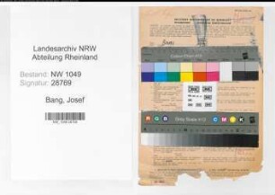 Entnazifizierung Josef Bang , geb. 14.12.1917 (Malermeister)