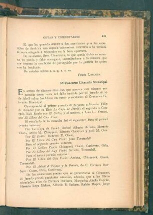 El Consurso Literario Municipal