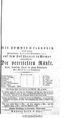 Die vereitelten Ränke
