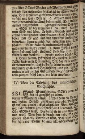 IV. Von der Erlösung des menschlichen Geschlechts.