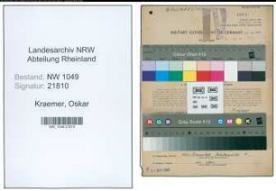 Entnazifizierung Oskar Kraemer , geb. 29.11.1907 (Bezirksvertreter)