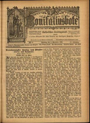Ausgabe vom Sonntag, den 05. November 1899.
