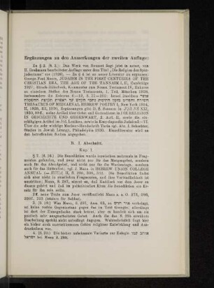 Ergänzungen zu den Anmerkungen der zweiten Auflage: