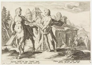 Apoll übergibt Chiron den jungen Aesculapius