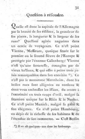 Question à résoudre