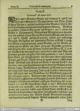 Num. II. Contract de anno 1561