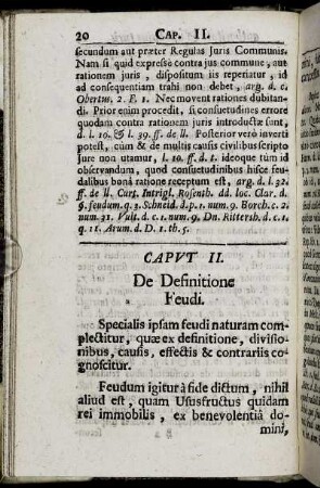 Caput II. De Definitione Feudi.