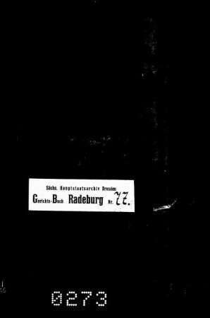 Gerichtshandelsbuch der Stadt Radeburg, Bd. 08