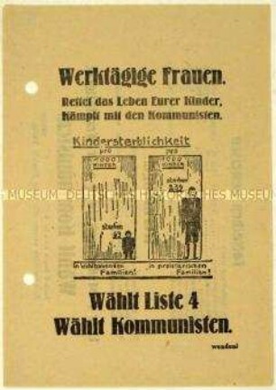Aufruf der KPD an Frauen zur Reichstagswahl