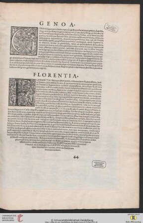 Genoa (Genua) / Florentia (Florenz)