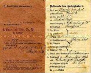 Soldbuch (Nr.850 der Stammrolle) für den Landsturm-Rekruten Julius Mühle