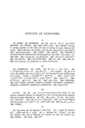Results of Exercises.