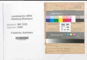 Entnazifizierung Karlheinz Friederichs , geb. 19.06.1920 (Kaufmaennischer Angestellter)