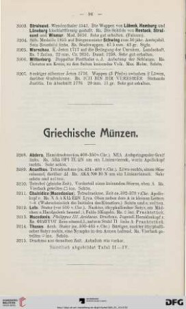 Griechische Münzen (Nr. 3208-3215)