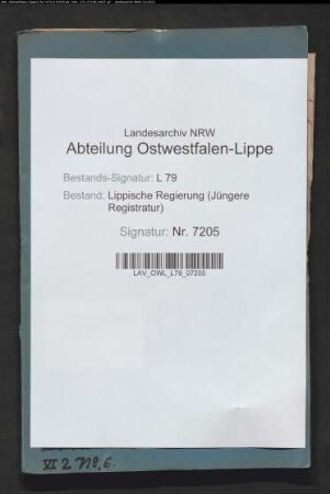 Bibliothek der Gerichte [Handbibliothek des Landgerichts und der Amtsgerichte]