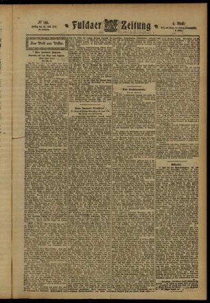 Vierte Ausgabe vom Freitag, den 28. Juni 1912.