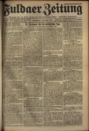 Ausgabe vom Donnerstag, den 03. November 1927.