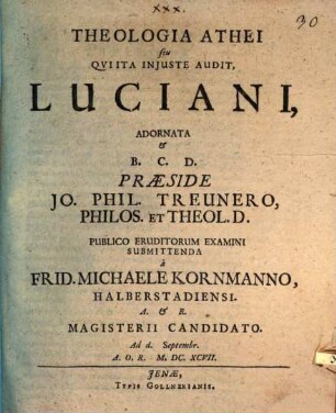 Theologia Athei seu Qui Ita Iniuste Audit, Luciani