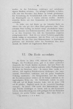VI. Die Ecole secondaire