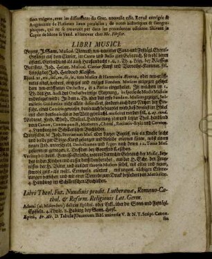 Libri Theol. Fut. Nundinis prodit. Lutheranæ, Romano-Cathol. & Reform. Religiouis Lat. Germ.