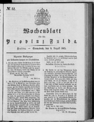 Nr. 32, Ausgabe vom 9. August 1845