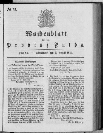 Nr. 32, Ausgabe vom 9. August 1845