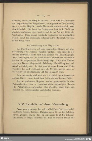 XIV. Lichthöfe und deren Vermeidung