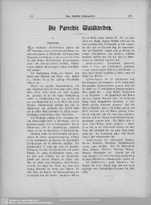 Die Parochie Waldkirchen