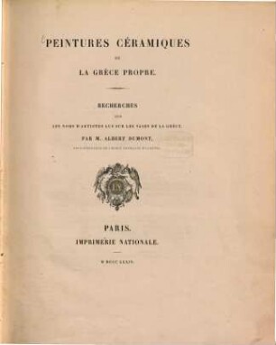 Peintures céramiques de la Grèce propre : Recherches sur les noms d'artistes luis sur les vases de la Grèce