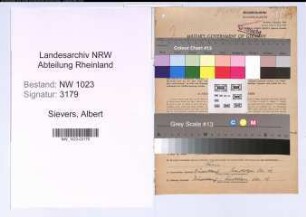 Entnazifizierung Albert Sievers , geb. 03.05.1896 (Inspektor)