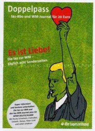Werbekarte der "Tageszeitung"