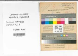Entnazifizierung Paul Funke , geb. 09.09.1891 (Beamter)