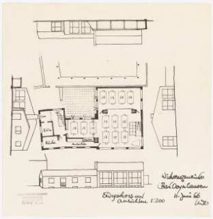 Heilig-Geist-Kirche, Bad Oeynhausen Gemeindehaus: Erdgeschoss und Ansichten 1:200