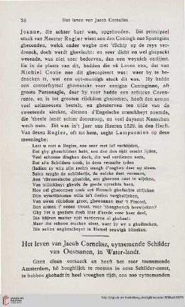 Het leven van Jacob Cornelisz, uytnemende Schilder van Oostsanen, in Water-landt