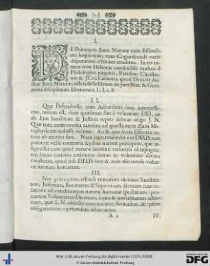 Theses De Principiis Juris Naturae.