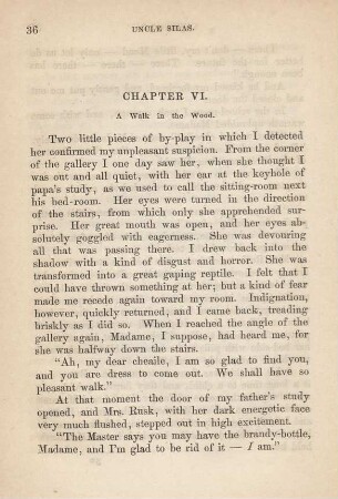 Chapter VI. A walk in the wood